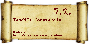 Tamás Konstancia névjegykártya